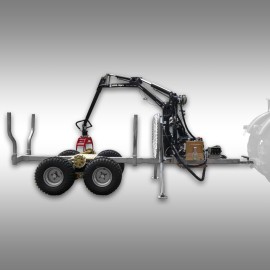 Remorque forestière Jansen HRW-15pro – 1.5 T – galvanisée – grue hydr.