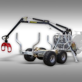 Remorque forestière Jansen HRW-15pro – 1.5 T – galvanisée – grue hydr.