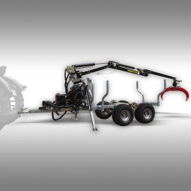 Remorque forestière Jansen HRW-15pro – 1.5 T – galvanisée – grue hydr.