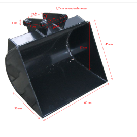 Godet 600mm pour mini-pelle Jansen MB-300 et MB-360° Godet 600mm pour mini-pelle Jansen MB-300 et MB-360°