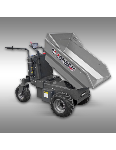 Dumper électrique Jansen MSK-500pro – 1 000W – 500 kg – batterie 48V – benne hydraulique