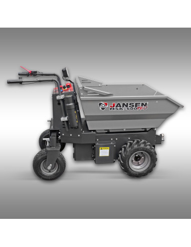 Dumper électrique Jansen MSK-500pro – 1 000W – 500 kg – batterie 48V – benne hydraulique