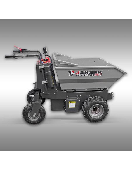 Dumper électrique Jansen MSK-500pro – 1 000W – 500 kg – batterie 48V – benne hydraulique