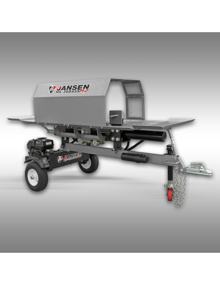 Fendeuse horizontale double action Jansen HS-20DS55pro – 20 t – 55 cm – moteur essence Kohler – double croix